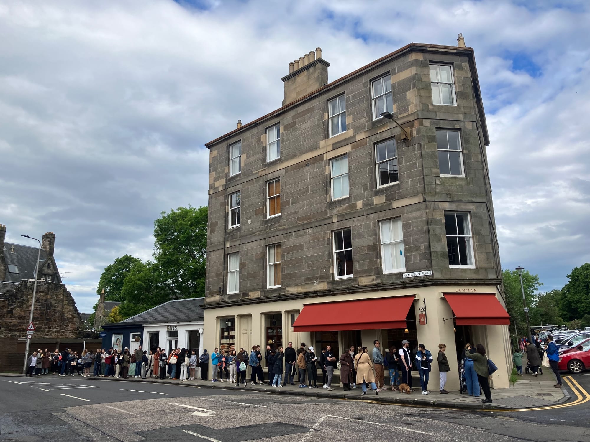 Edinburgh busy bakery queue